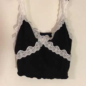 Black Top with White Lace